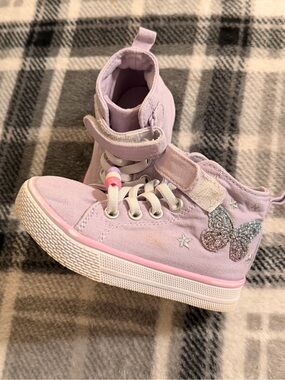 The Children's Place Pastel Purple Butterfly High-Top Sneakers